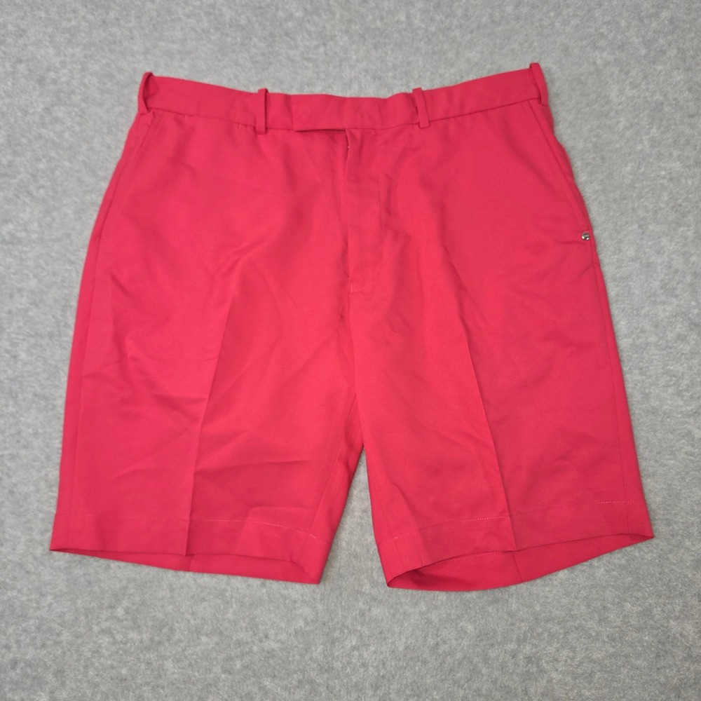 RLX Ralph Lauren Mens Pink Performance Golf Shorts Size 36 Flat Front